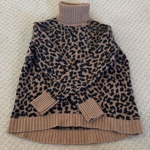 J. Crew Leopard Print Turtleneck Sweater